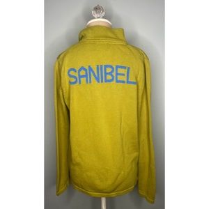 Pink Pineapple Green Front Zip Cardigan Sweater Size L